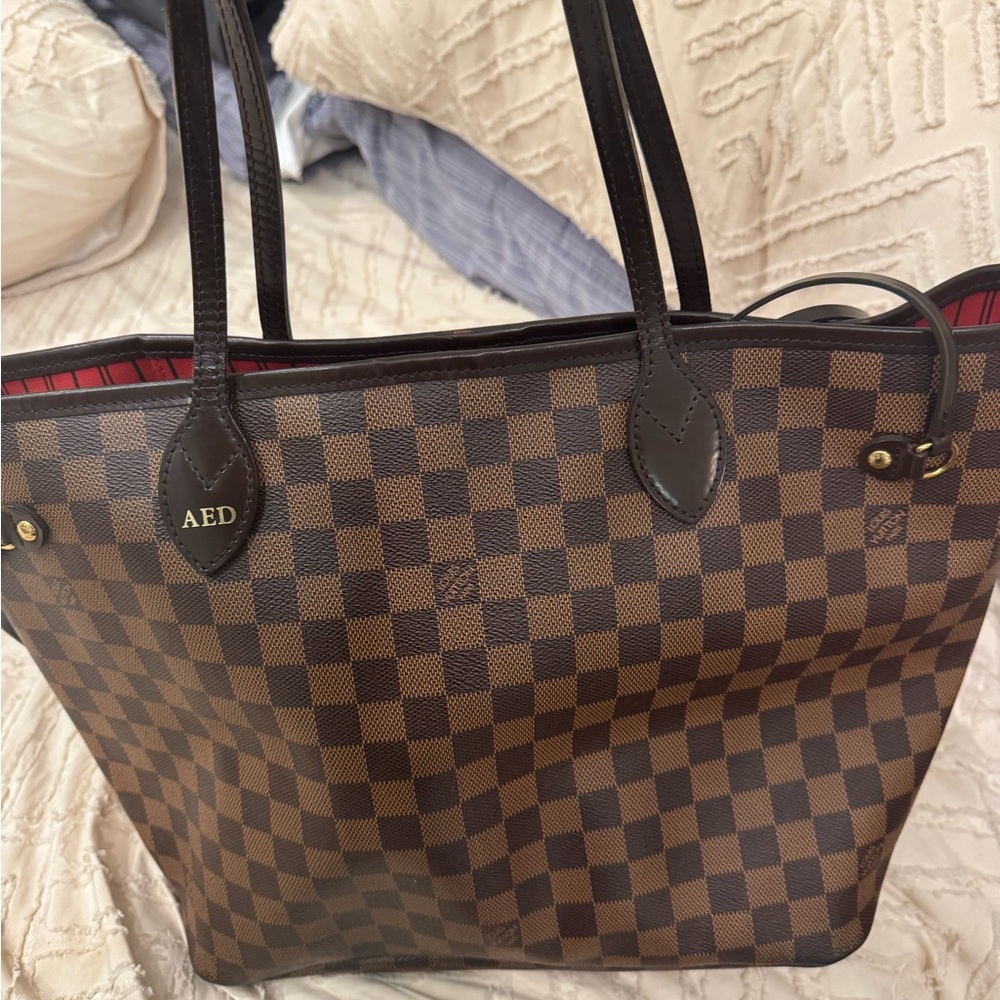Louis Vuitton Brown Checkered Tote Bag - Picture 4 of 6